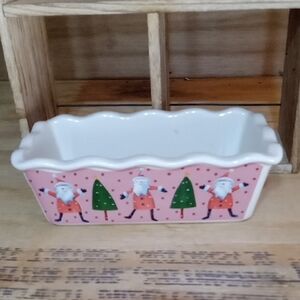 Christmas Santa and Tree Ceramic Dish